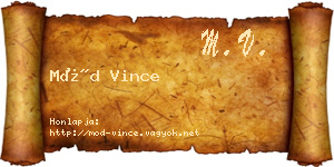 Mód Vince névjegykártya